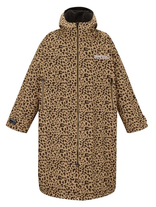 Regatta Adults Changing Robe Zip Fastening Leopard pink - Image 1
