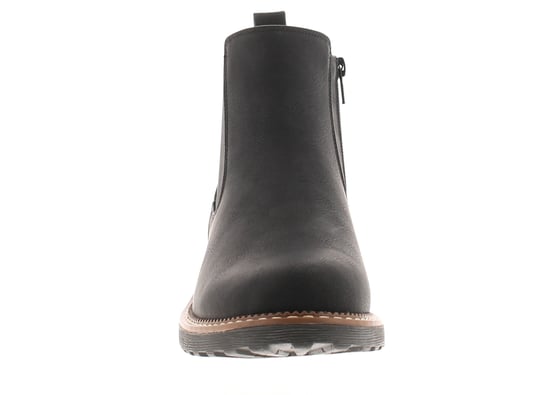 Apache Womens Ankle Boots Concise PU Zip Fastening Chelsea Black - Image 3