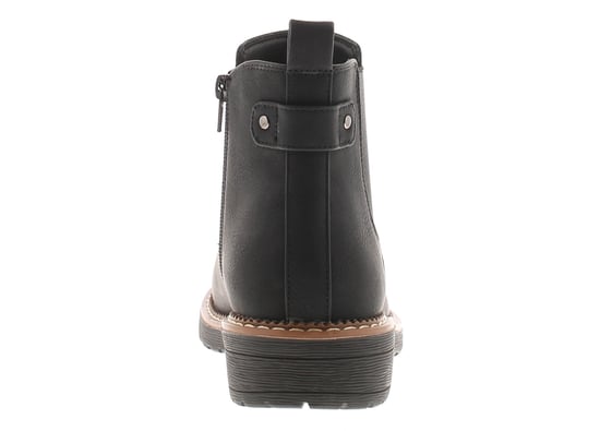Apache Womens Ankle Boots Concise PU Zip Fastening Chelsea Black - Image 4