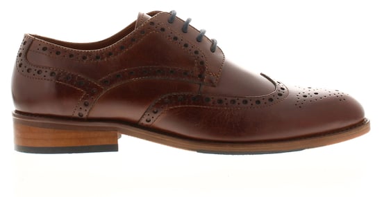Bandwagon Mens Brogue Shoes Sabre Lace Up Leather Smart Formal Brown - Image 2