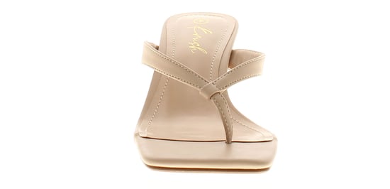Krush Womens Heeled Sandals Thong Toe Post Kitten Slip On nude - Image 3