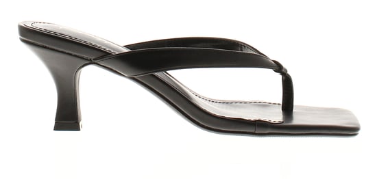 Krush Womens Heeled Sandals Thong Toe Post Kitten Slip On black - Image 2