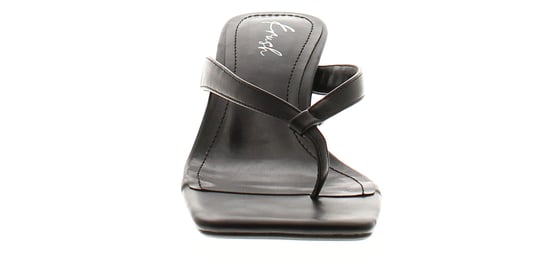 Krush Womens Heeled Sandals Thong Toe Post Kitten Slip On black - Image 3