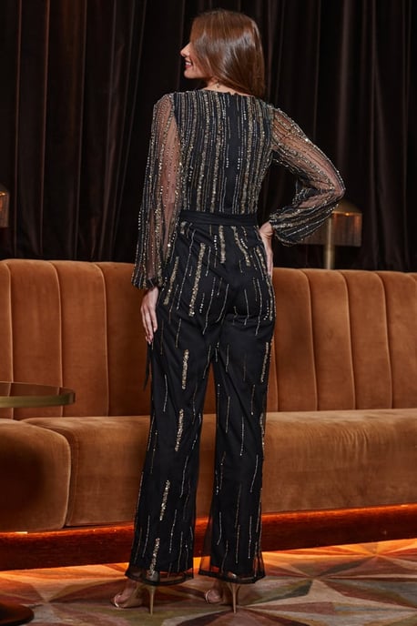 Black Dazzling Embellished Jumpsuit - Image 3