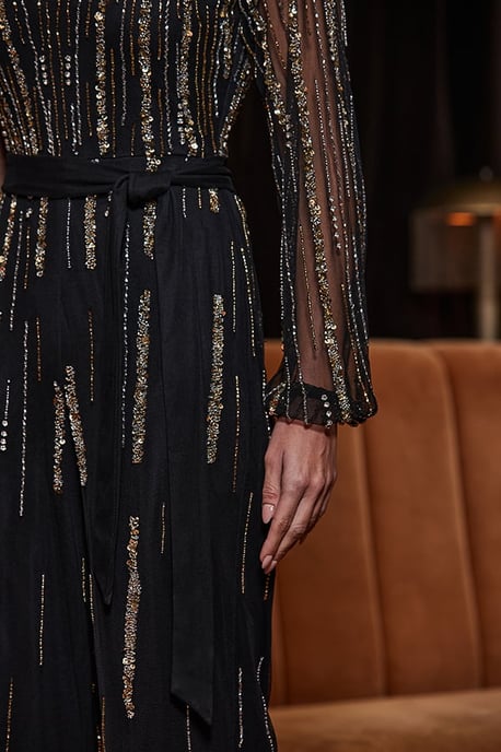 Black Dazzling Embellished Jumpsuit - Image 4