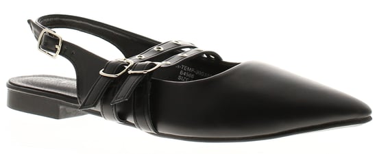 Platino Womens Flat Shoes Ferne Buckle black - Image 1