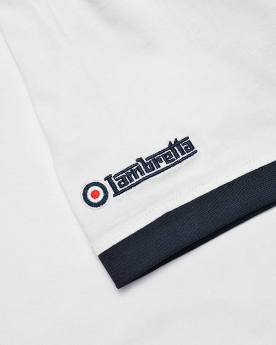 Lambretta Adults Tshirt Ringer Tee white - Image 5