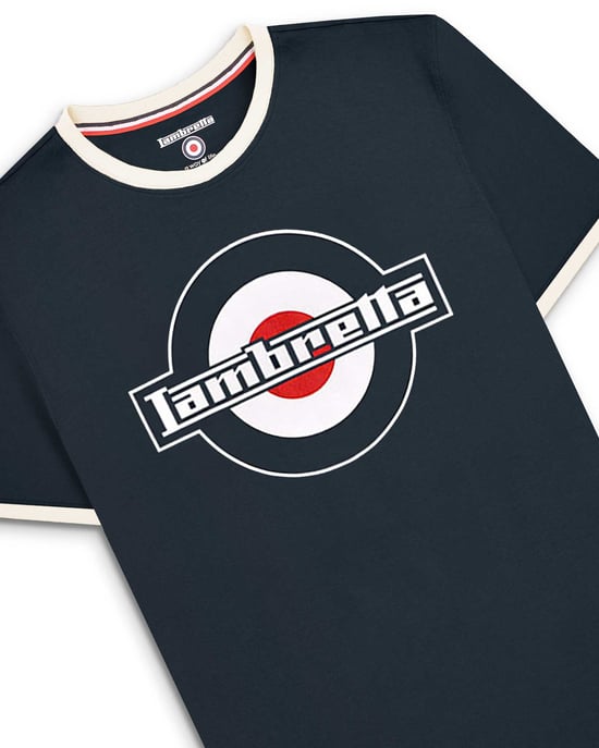 Lambretta Adults Tshirt Ringer Tee Navy - Image 4