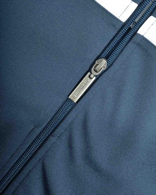 Lambretta Mens Jacket Poly Tricot Track Top Zip Fastening Blue White - Image 2