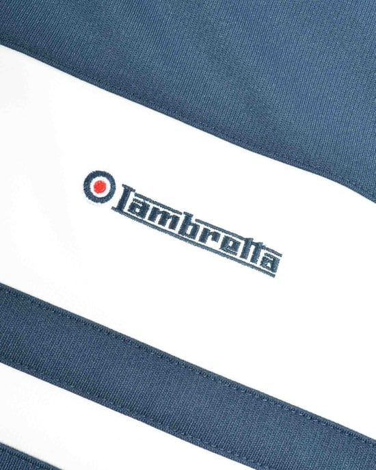 Lambretta Mens Jacket Poly Tricot Track Top Zip Fastening Blue White - Image 5