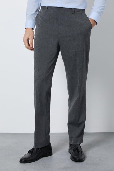 Mid Grey Tailored Fit Essential Suit Trousers - Image 1