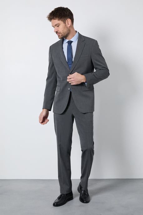 Mid Grey Tailored Fit Essential Suit Trousers - Image 2
