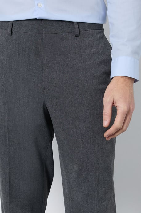 Mid Grey Tailored Fit Essential Suit Trousers - Image 4
