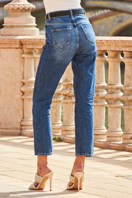 Mid Blue Straight Leg Jeans - Image 4