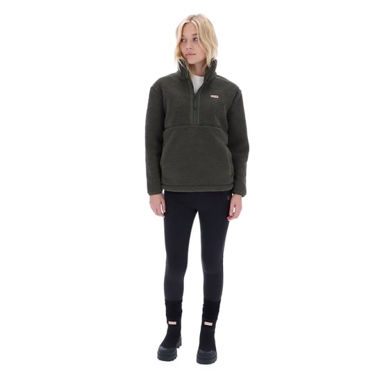 Hunter Tiorga 1/4 Rit Borg Fleece Polyester Heren Groene Rits Pullovers - Image 3