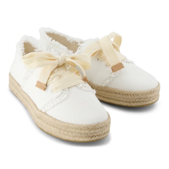 TOMS Carolina Lace Up Katoenen Witte Strand Espadrilles Voor Dames - Image 3