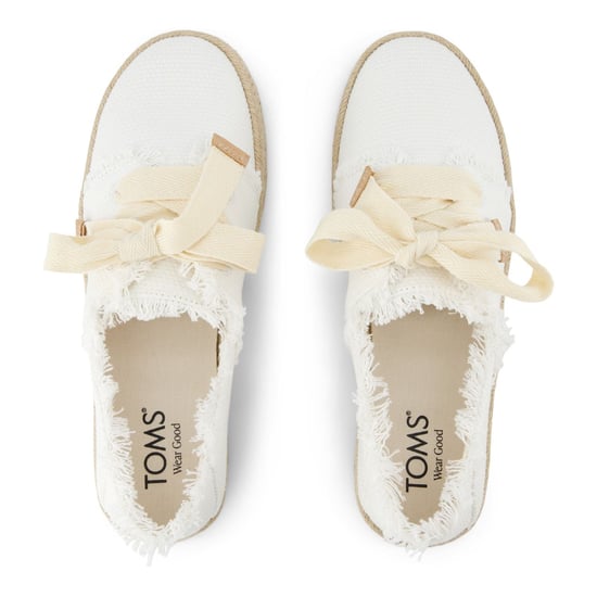 TOMS Carolina Lace Up Katoenen Witte Strand Espadrilles Voor Dames - Image 5