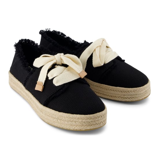 TOMS Carolina Lace Up Bomullskvinnors Svarta Strandespadrillos - Image 3