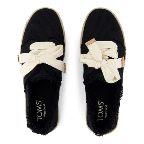 TOMS Carolina Lace Up Bomullskvinnors Svarta Strandespadrillos - Image 5
