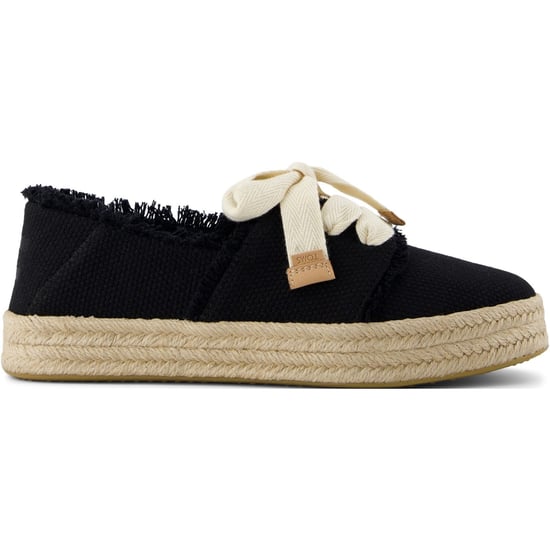 TOMS Carolina Lace Up Bomullskvinnors Svarta Strandespadrillos - Image 6