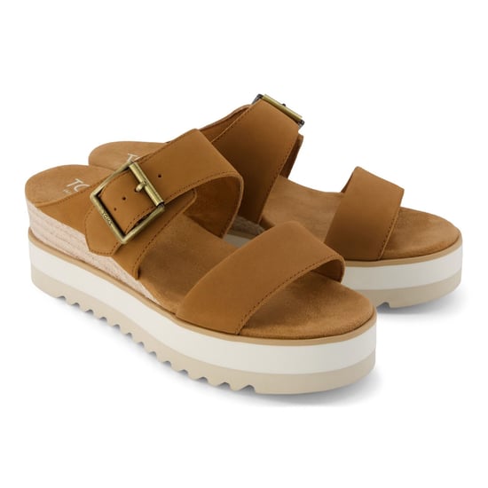 TOMS Diana Leren Dames Bruine Suiker Sandalen - Image 3
