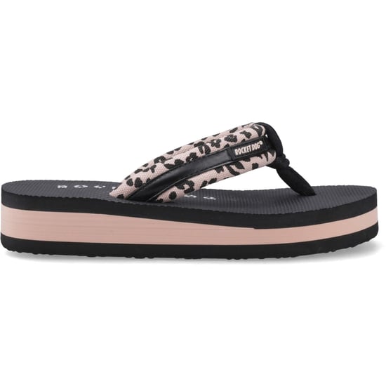 Rocket Dog Monica Leon Leopard Textile Women's Light Pink Flip Flops - Image 5