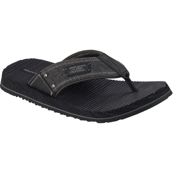 Skechers Quill Textile Heren Zwarte Flip-Flops - Image 1