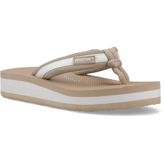 Rocket Dog Monica Textile Women's Tan/Off White Flip Flops - Image 1