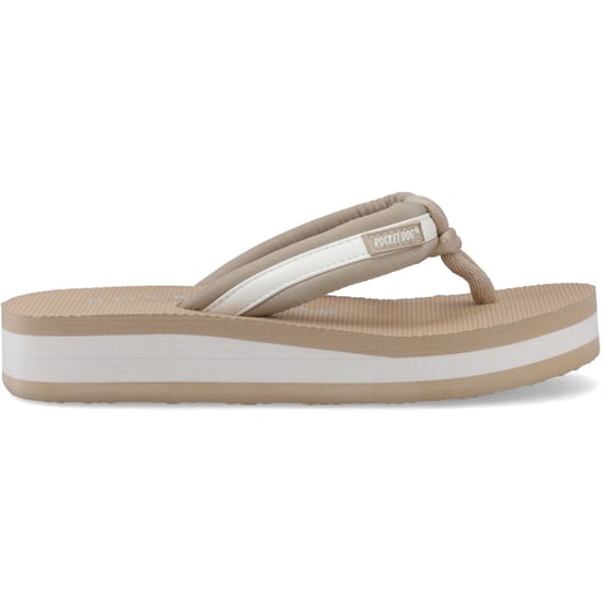 Rocket Dog Monica Textile Women's Tan/Off White Flip Flops - Image 5