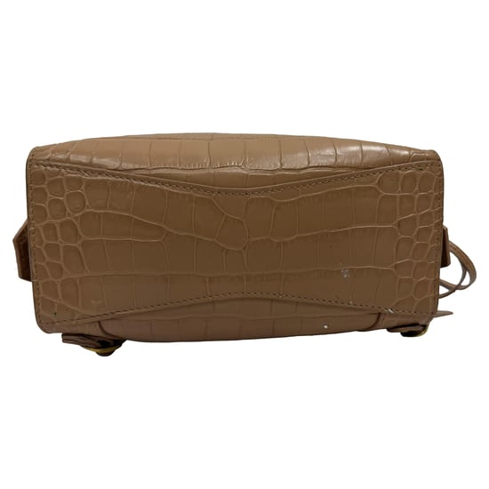 Balenciaga Mini Neo Classic City Croc-Effect Top Handle Bag in Brown Leather - Image 5