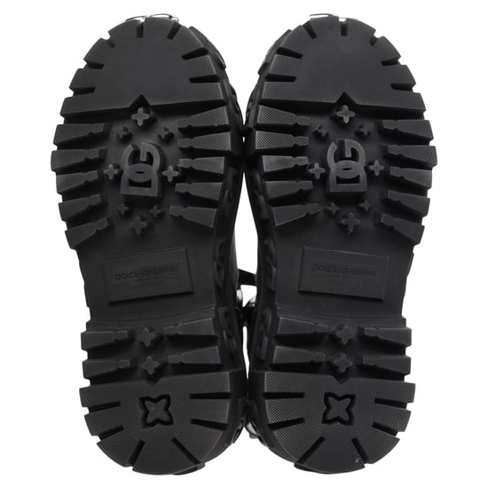 Dolce & Gabbana High Trekking Ritssluiting Enkelboots in Zwart Glanzend Leer - Image 5