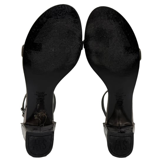 Stuart Weitzman MetallicSimple Chorus Ankle Strap Sandals in Silver Leather - Image 6