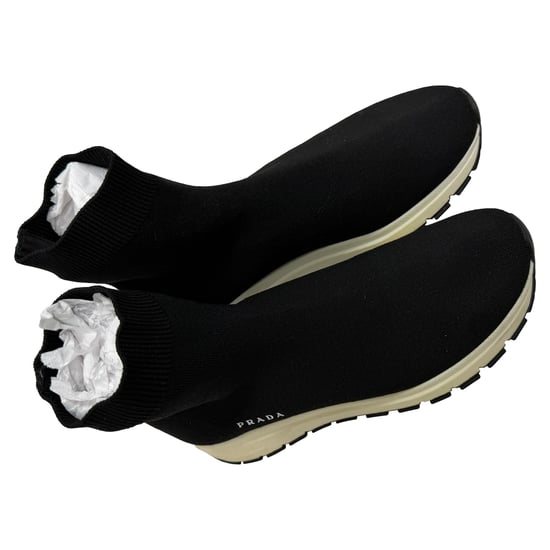 Prada Gebreide Sokken Sneakers in Zwarte Polyester - Image 6