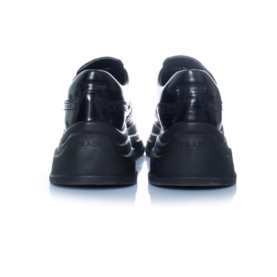 Prada, svarta grova brokésneakers - Image 3