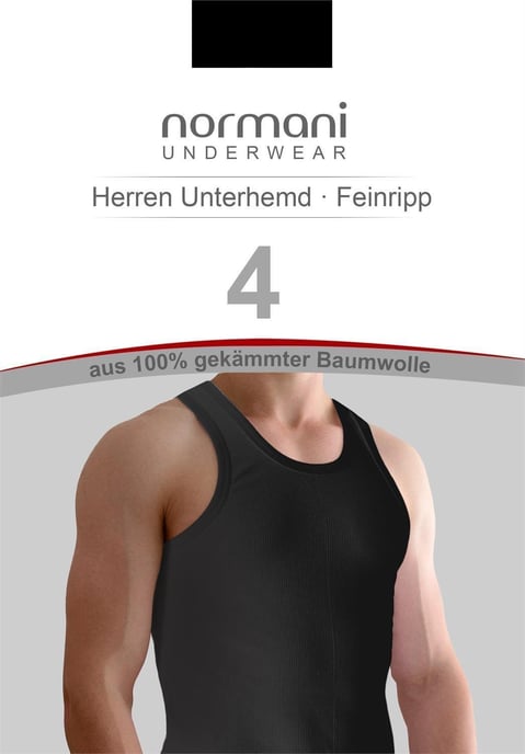 normani 4 stuks herenvest fijn rib zwart - Image 5