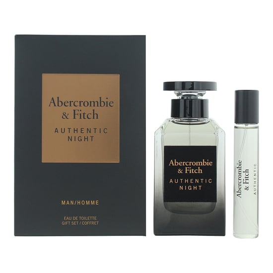 Abercrombie & Fitch Authentic Night Man Eau de Toilette 100ml + Eau de Toilette 15ml Gift Set for Him - Image 1
