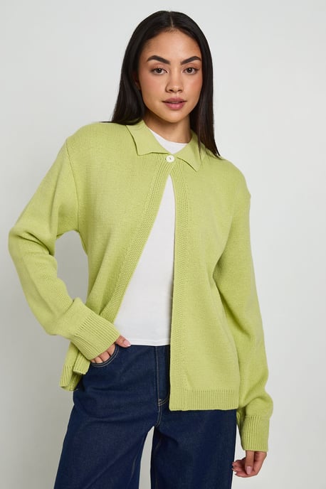 Knitted Collared Cardigan - Image 3