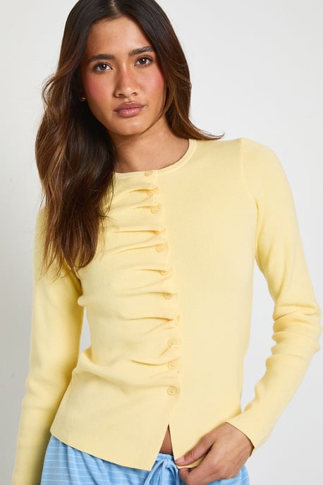 Ruffle Placket Button Through Cardigan - Image 4