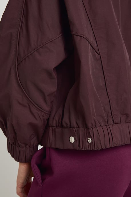 Funnel Neck Elasticated Waist Lightweight Bomber Jacket - Image 4
