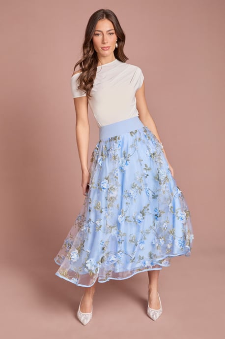 Printed Organza Midi Skirt - Image 1