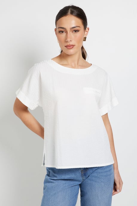 Textured Stripe Blouse - Image 1