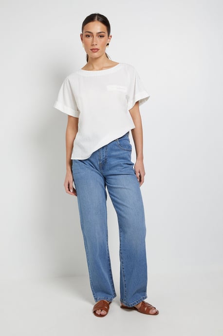 Textured Stripe Blouse - Image 4
