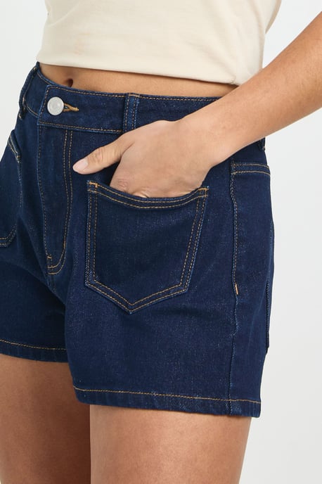 Petite Front Pocket Detail Denim Shorts - Image 4
