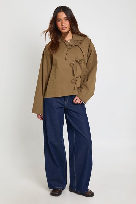 Bow Tie Detail Trench Jacket - Image 2