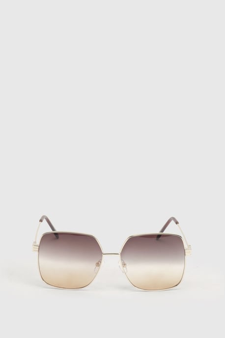 Oversized Metal Framed Square Sunglasses - Image 3