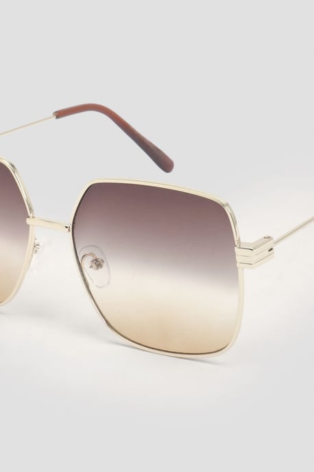Oversized Metal Framed Square Sunglasses - Image 4