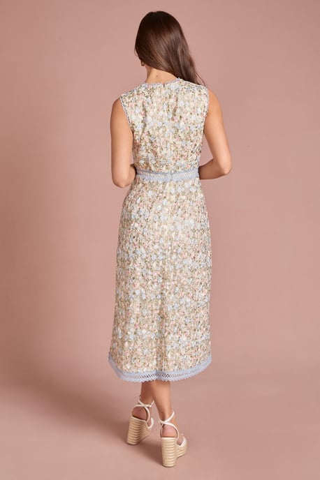 Jacquard Square Neck Pencil Dress - Image 3