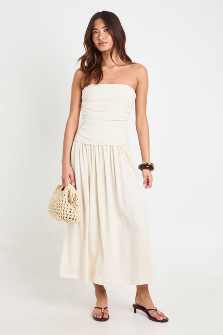 Premium Linen Bandeau Midaxi Dress - Image 1