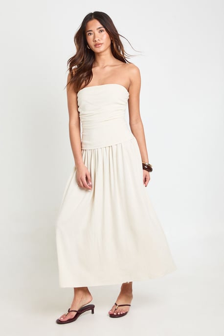 Premium Linen Bandeau Midaxi Dress - Image 3