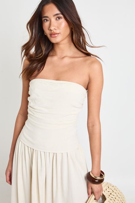 Premium Linen Bandeau Midaxi Dress - Image 4